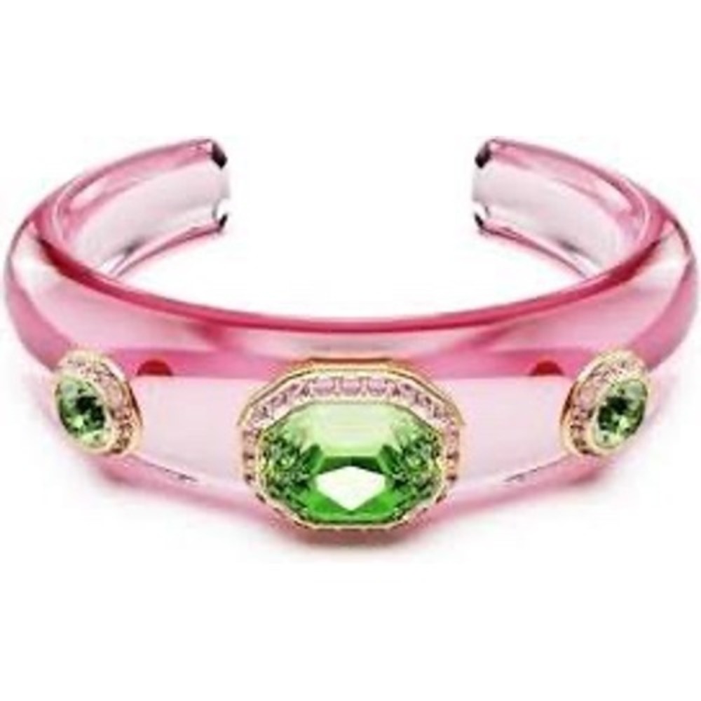 Swarovski Dulcis Cuff Bracelet Pink Green Crystal Resin Bangle 5714382 Size M